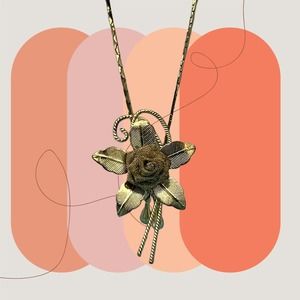 Vintage flower slide Necklace